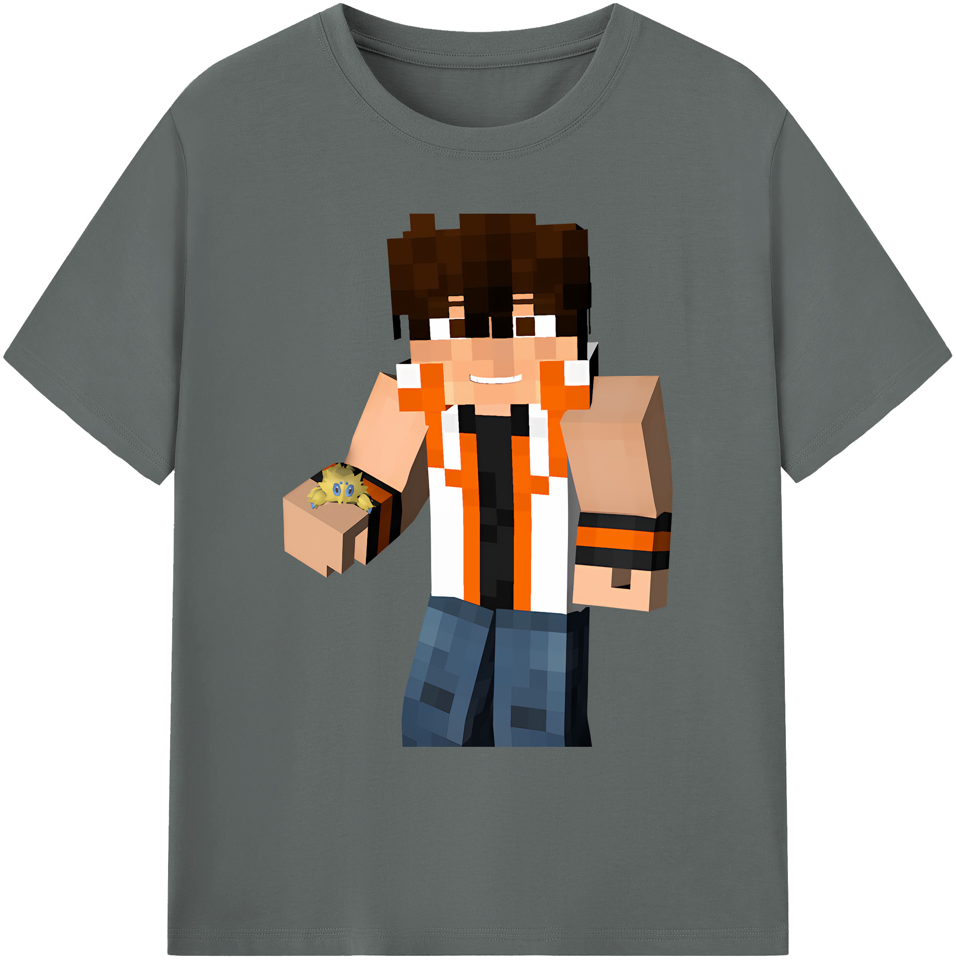 （画像用） マインクラフト ブロックの世界 Minecraft MC Block world 綿100％ メンズ半袖Tシャツ｜肌触りやわらか＆通気性